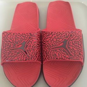 Red Jordan Slides